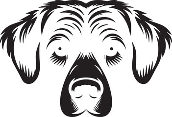 Black & White Silhouette Dog Vector | High-Quality Canine Clipart Design
