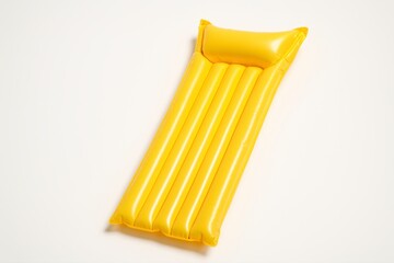 Yellow Inflatable Pool Float on White Background