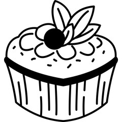 Kue Cubit Icon in Glyph Vector Style, Indonesian Kue Cubit Mini Cake