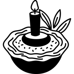 Pastel de Nata Icon in Glyph Vector Style, Portuguese Egg Tart Birthday Snack