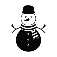Snowman Scarf Vector Illustration