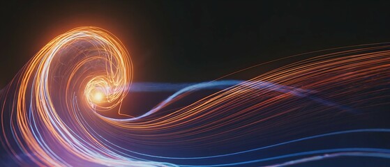 Dynamic Energy: Abstract Light Trails, Swirling Nebula Design