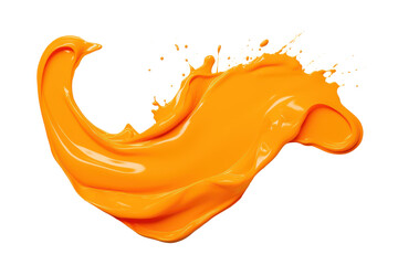 Obraz na płótnie Canvas orange paint splash isolated on white or transparent png