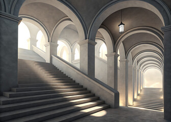 arches of the cathedral of st john the baptist in prague