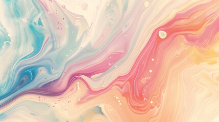 Pastel Fluid Art Background: Abstract Marbled Texture with Soft Colors