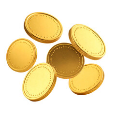 Gold coins transparent background