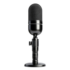 Vintage Microphone Broadcast Sound Recorder Classic Voice Stand Audio on transparent background