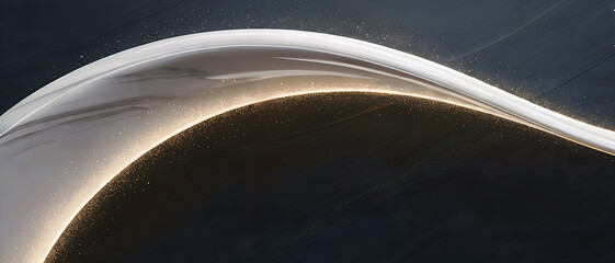 Elegant Gold and White Abstract Wave