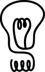 전구 조명 아이디어 라인드로잉 아이콘(light bulb line drawing icon)