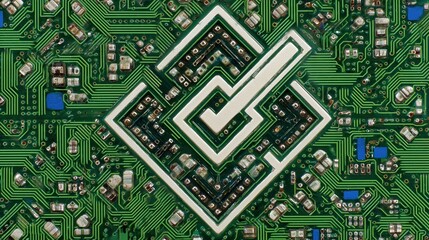 Green Circuit Board Close Up Electronic Technology Background