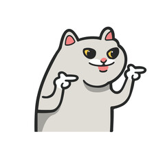 I Gotchu Cat Meme Sticker Vector Cute Illustration