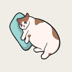 Mascara Cat Meme Sticker Vector Cute Illustration