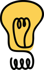 전구 조명 아이디어 라인드로잉 아이콘(light bulb line drawing icon)