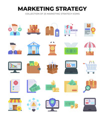 Collection of 25 Marketing Strategy Icons. Boost Your Business Growth