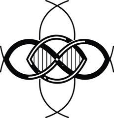 black and white atom