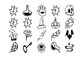 Dark Mystical Tattoo Art Element