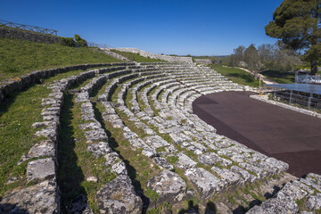 Exploring the Ancient Beauty of Akrai Greek Theater in Palazzolo Acreide, Sicily, Italy