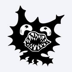  Angry monster mutant black cat vector llustration clip art editable