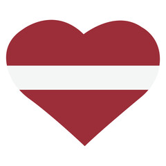 Latvia flag heart shape icon vector illustration