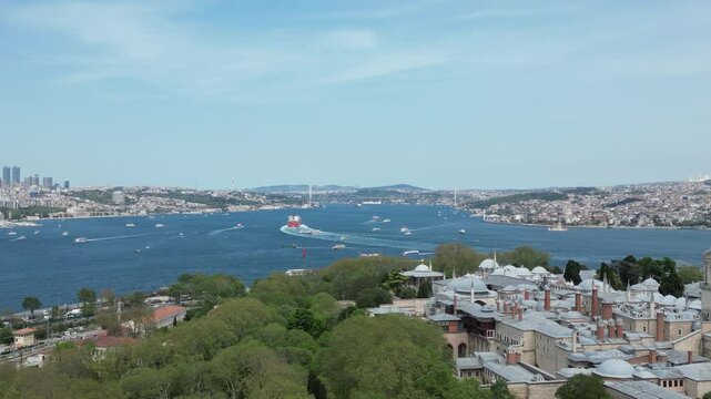 historical istanbul on the bosphorus between europe and asia