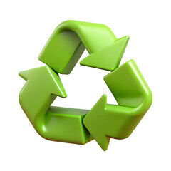 Recycle Symbol 3D Illustration – Eco-Friendly, Sustainability, and Environmental Icon

