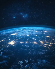 Obraz premium Satellite constellation beaming intelligent communication signals across future-ready global cities 6G/Quantum-Ready Telecom Infrastructure AI-Driven Cloud Communication Systems