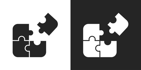 Puzzle pieces concept, problem solving and collaboration icon vector