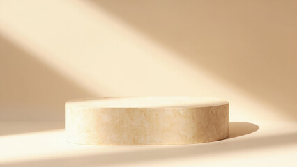 Beige marble product display platform minimalist background