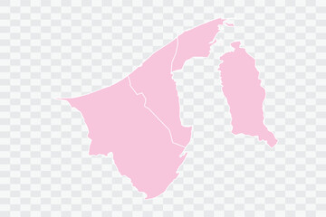 Brunei Darussalam Map Blush Color on White Background quality files Png