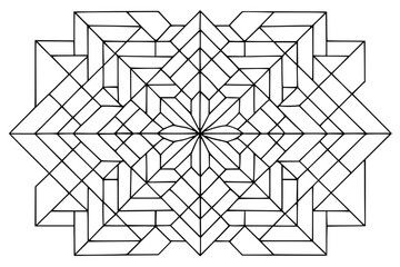 Geometric abstract design with thin straight lines pattern, symmetrical style for backgrounds and copy space