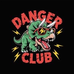 Triceratops Illustration Shirt design template