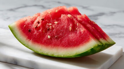 Fresh Watermelon Slices on Marble Surface