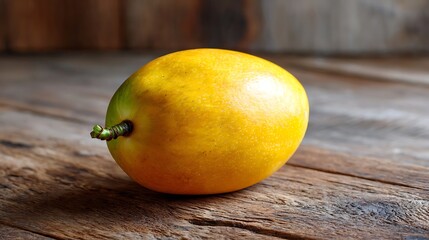 Ripe Mango on Rustic Wooden Surface