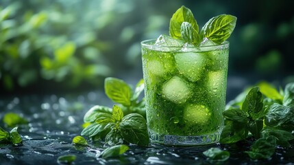 Refreshing mint drink with ice (4)