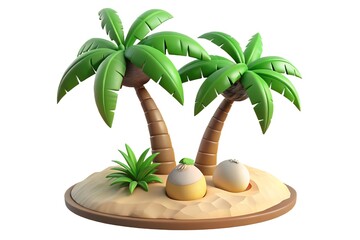 Obraz premium Tropical island scene with hatching eggs