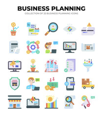 Collection of Business Planning Icons. Strategy. Marketing. and Finance