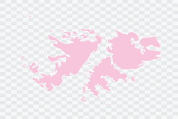 Falkland Islands Map Blush Color on White Background quality files Png