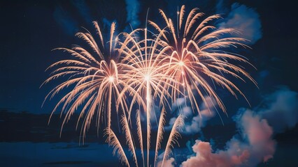 Spectacular Night Sky Fireworks Display