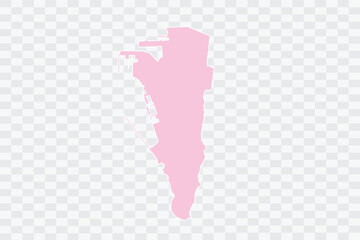 Gibraltar Map Blush Color on White Background quality files Png