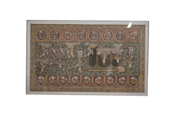 old book isolated on white  Antique Gold Embroidered Tapestry