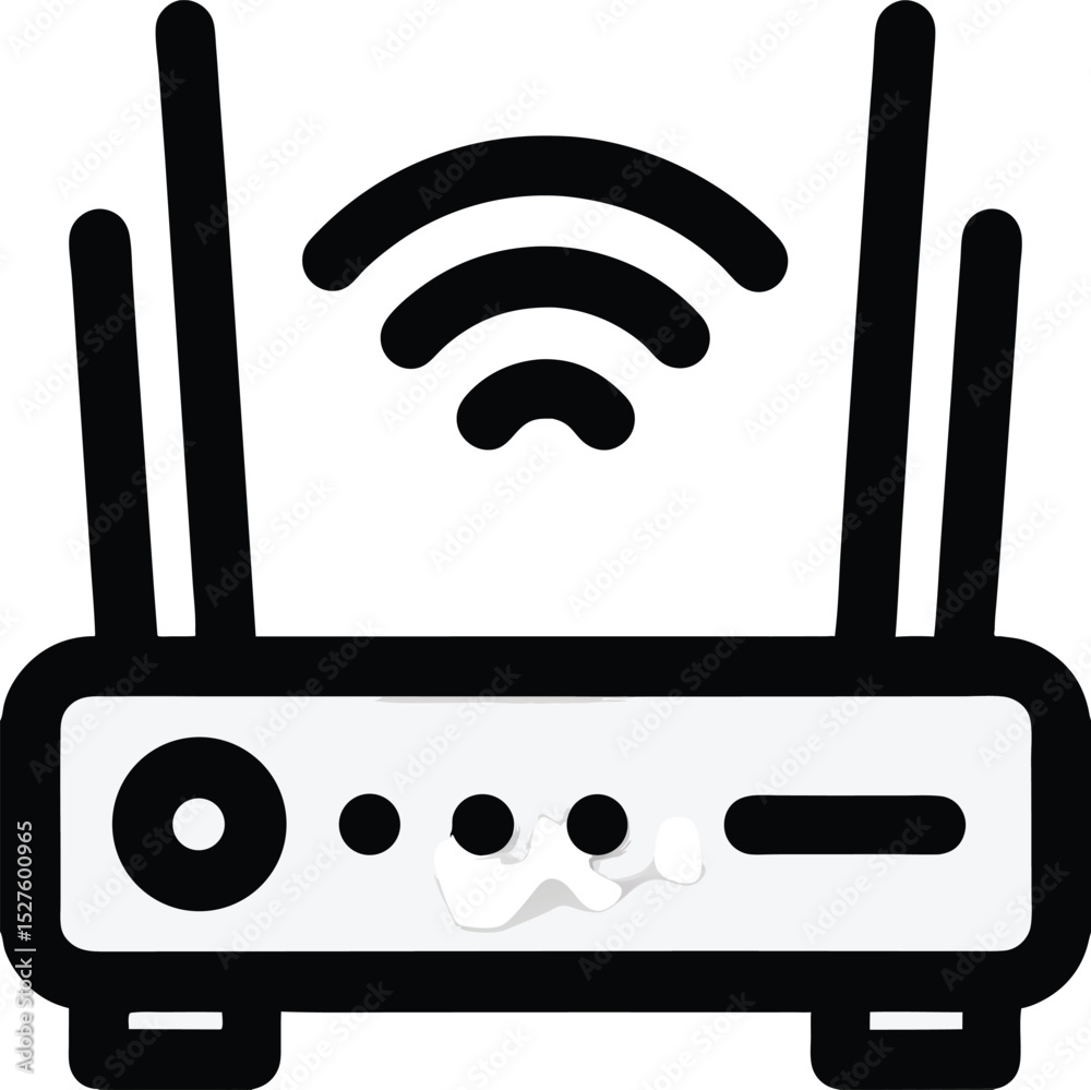 Fototapete wifi router outline icon wireless internet and network connection symbol