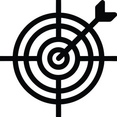 Bullseye Target Line Icon Precision Success and Achievement Symbol