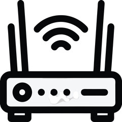 Wifi Router Outline Icon Wireless Internet and Network Connection Symbol