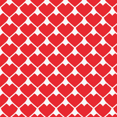 Love hearts seamless romantic pattern. red hearts seamless pattern on pink background. Illustration for wedding day ornament design. I love you symbol. Happy Valentine's Day texture