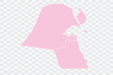 Kuwait Map Blush Color on White Background quality files Png