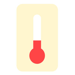Flat Thermometer Icon Indicating Mild Temperature