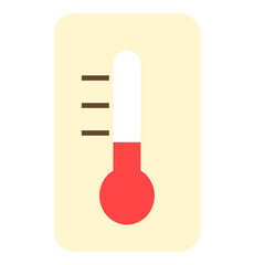 Thermometer Icon with Scale Showing Moderate Temperature