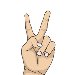 hand vector showing two fingers