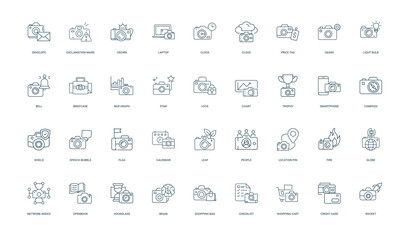 collection camera themed icon set