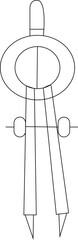 Technical Drawing Compass Line Art for Geometry, Engineering, Architecture, Precision Measurement and Design Education Tools